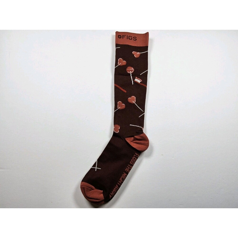 FIGS Compression Floss The Night Away Dentist Hygenist Lollipop Socks Size S
